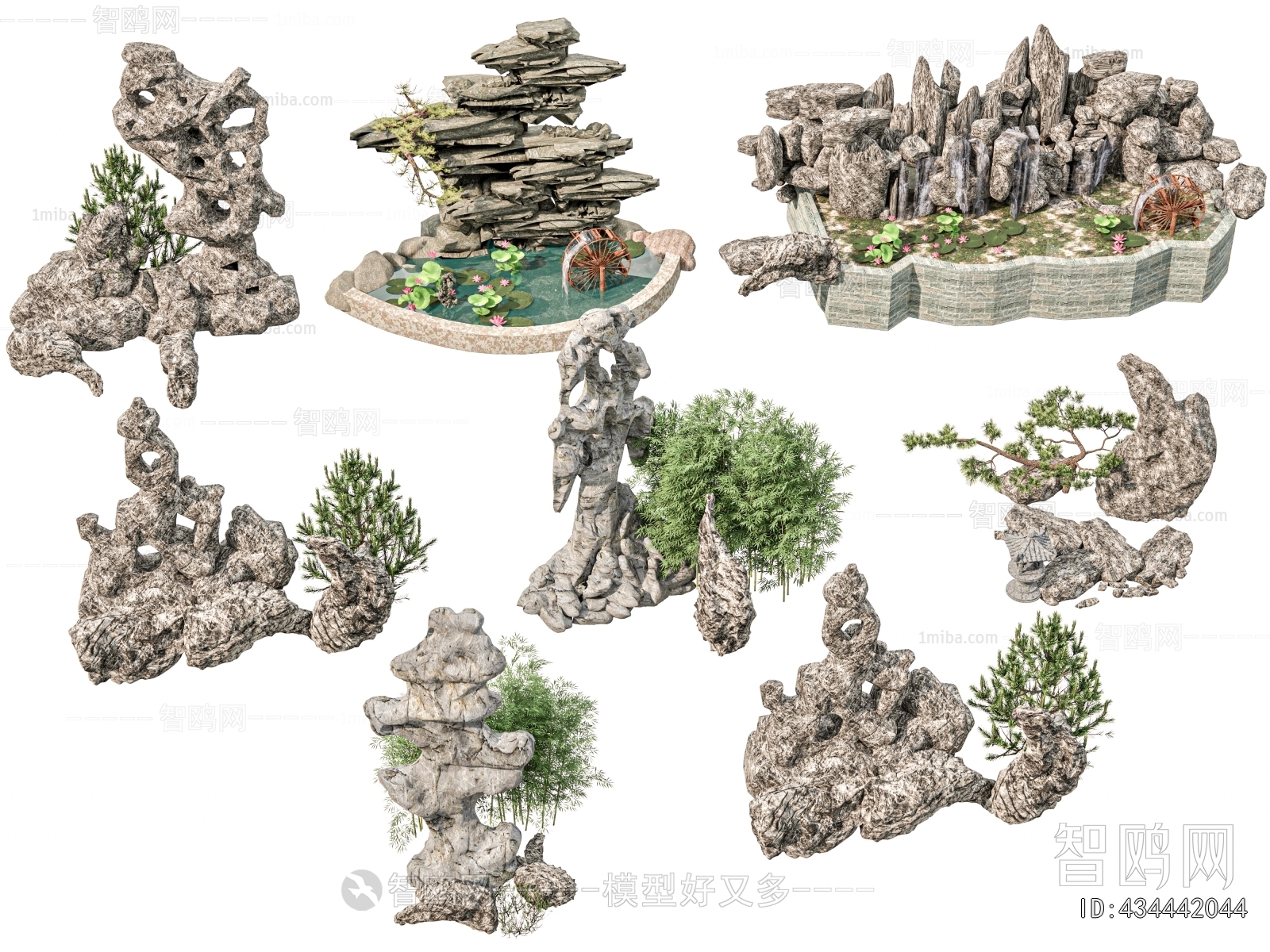 New Chinese Style Rockery Waterscape