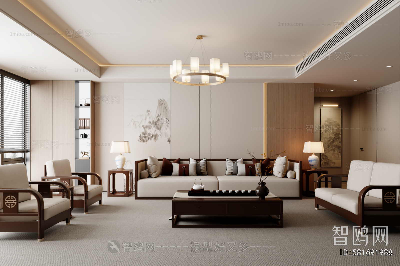 New Chinese Style A Living Room