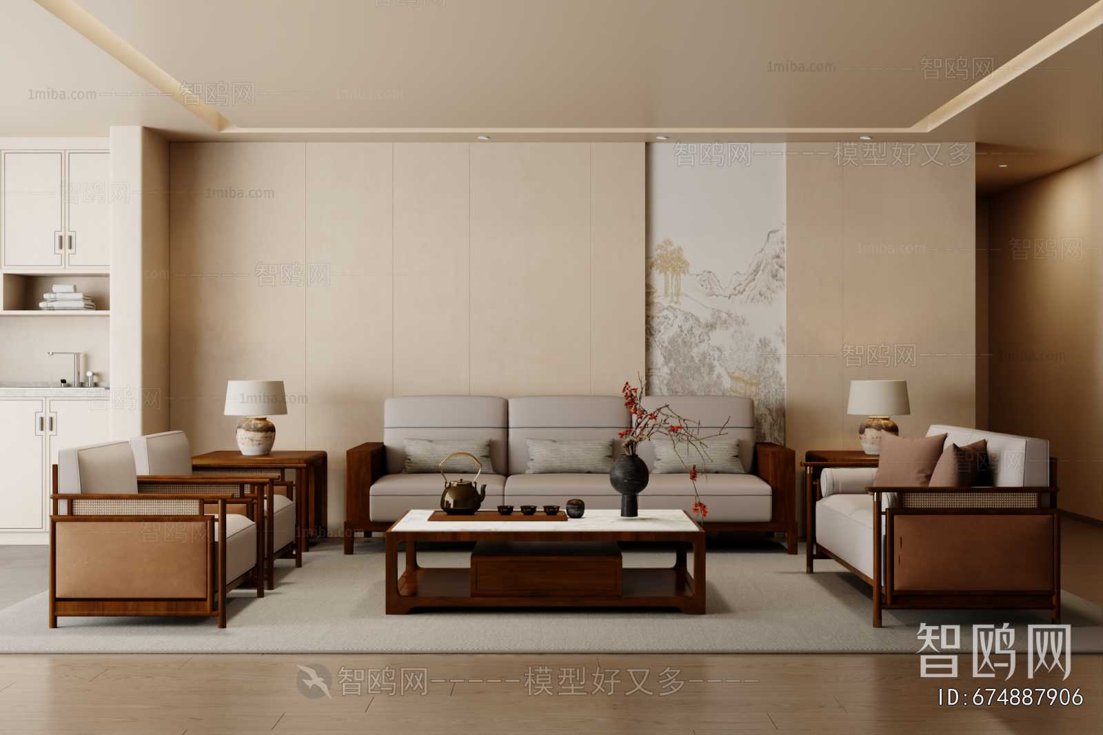 New Chinese Style A Living Room