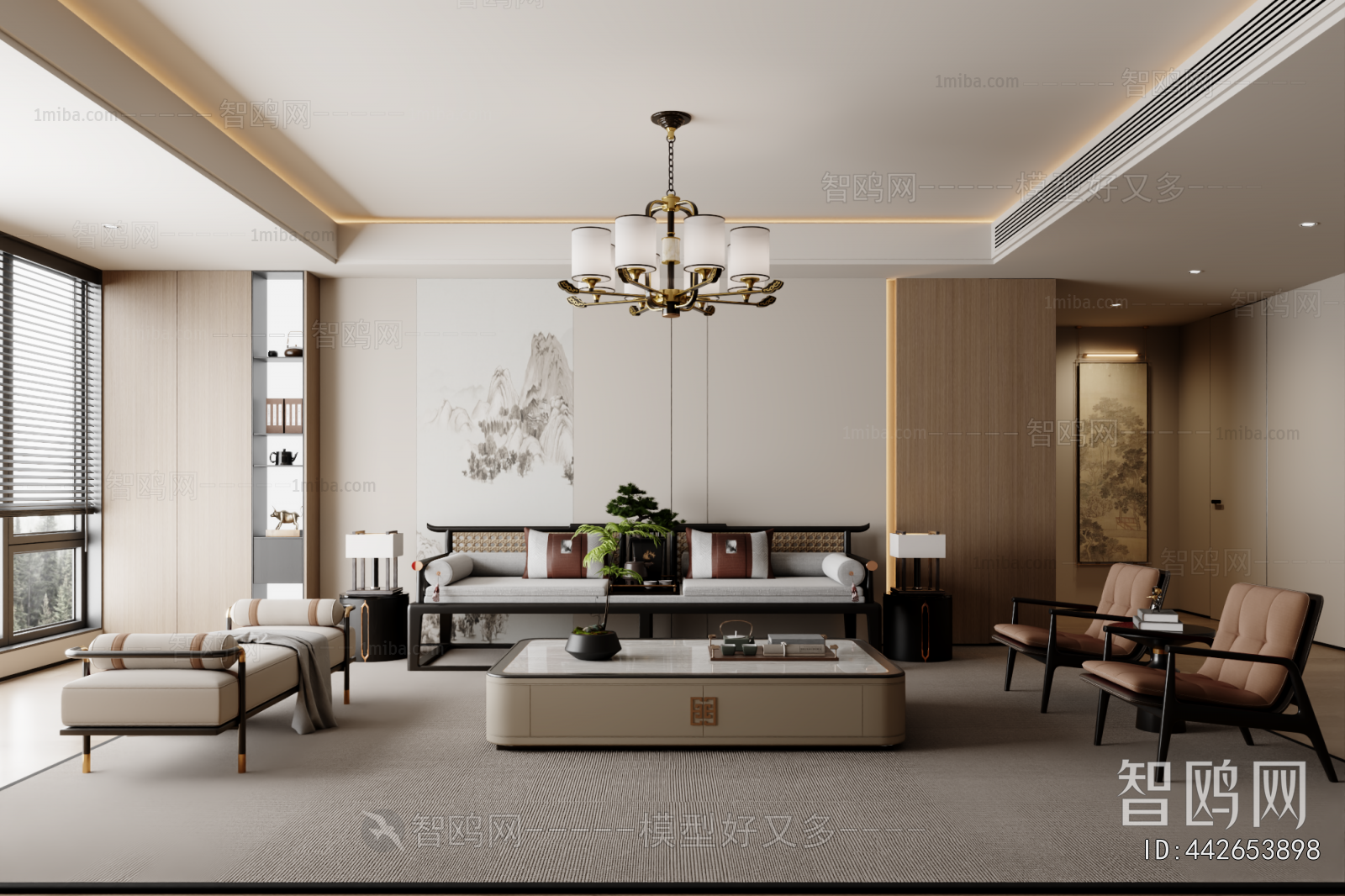 New Chinese Style A Living Room