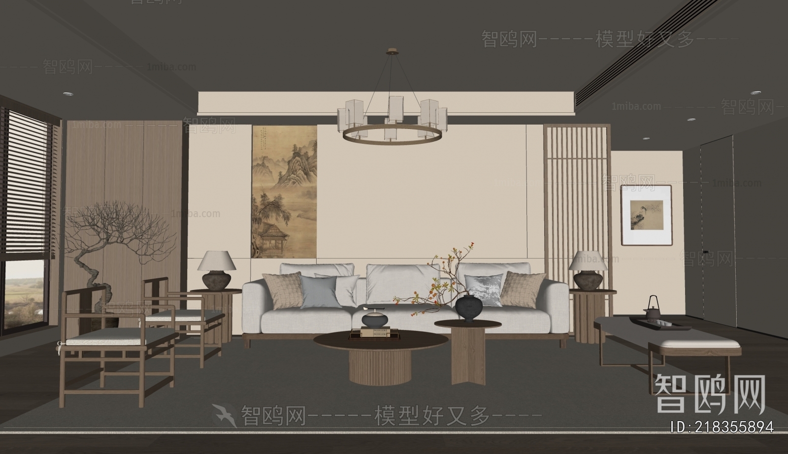 New Chinese Style A Living Room