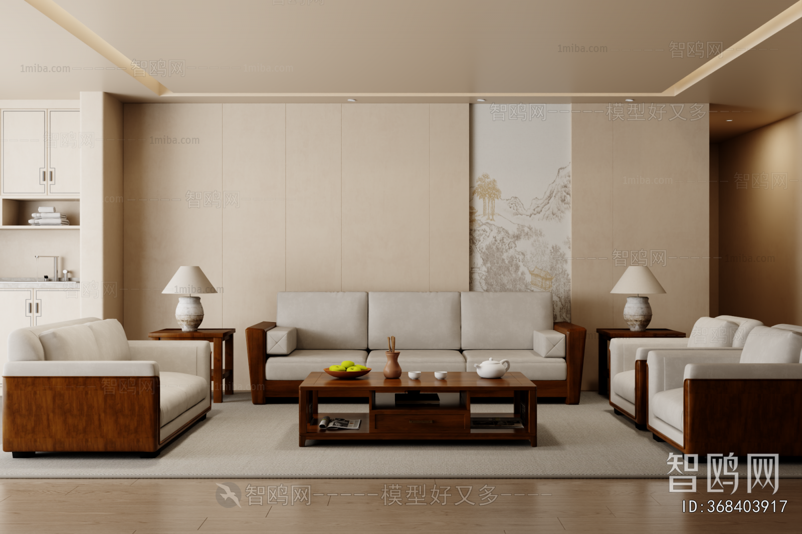 New Chinese Style A Living Room