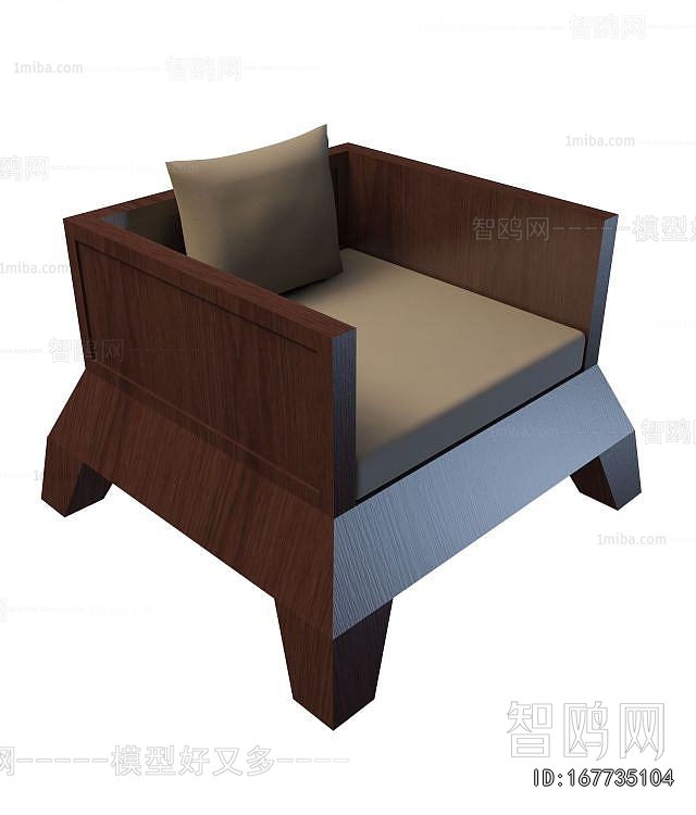 New Chinese Style Single Sofa