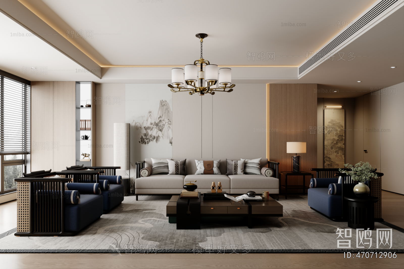 New Chinese Style A Living Room