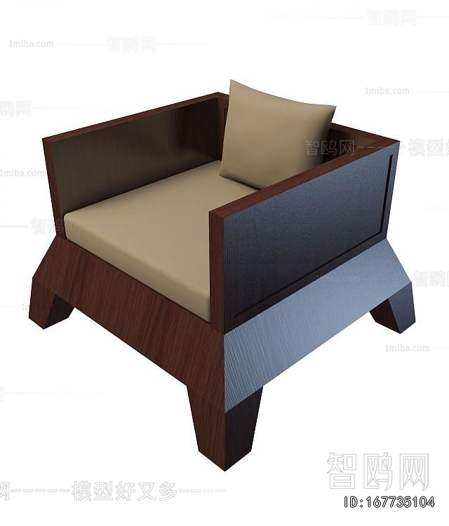 New Chinese Style Single Sofa