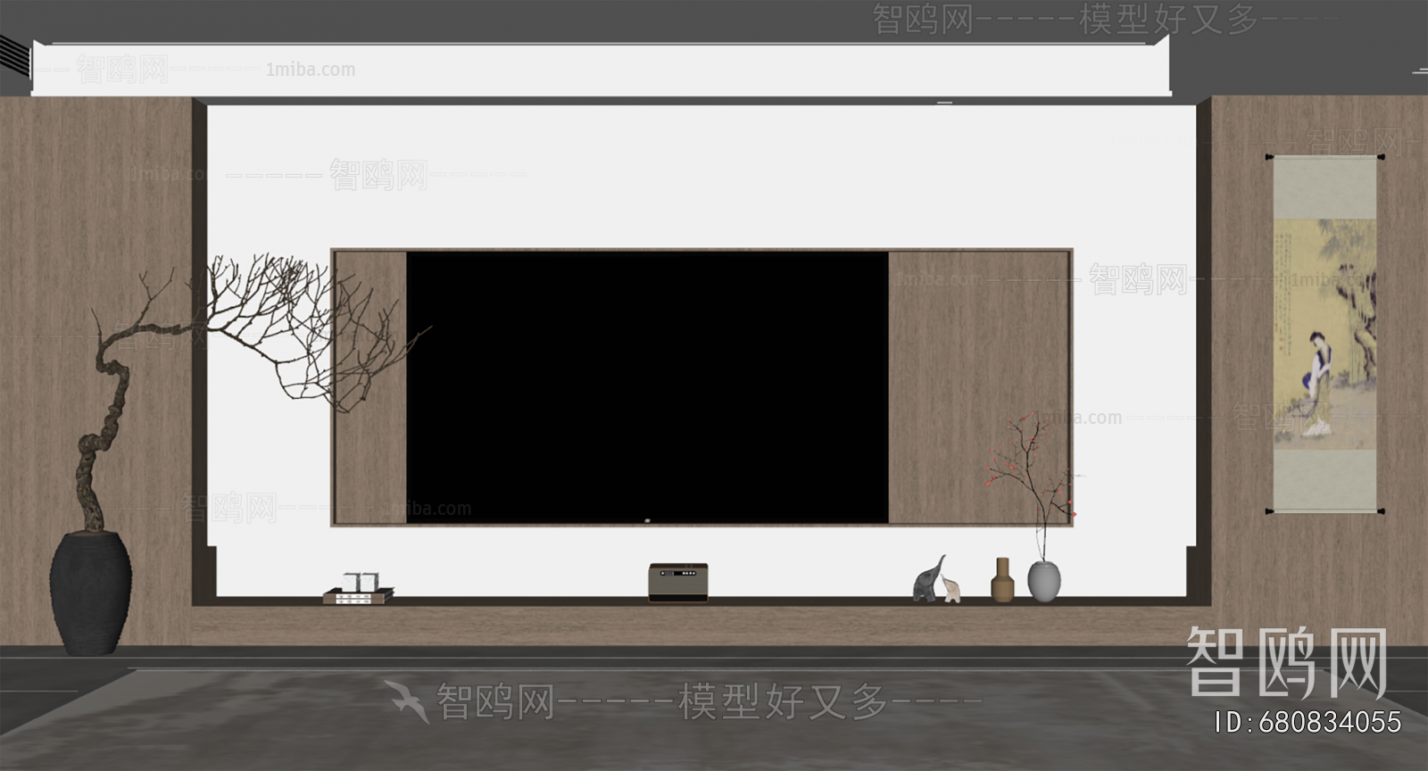 New Chinese Style TV Wall