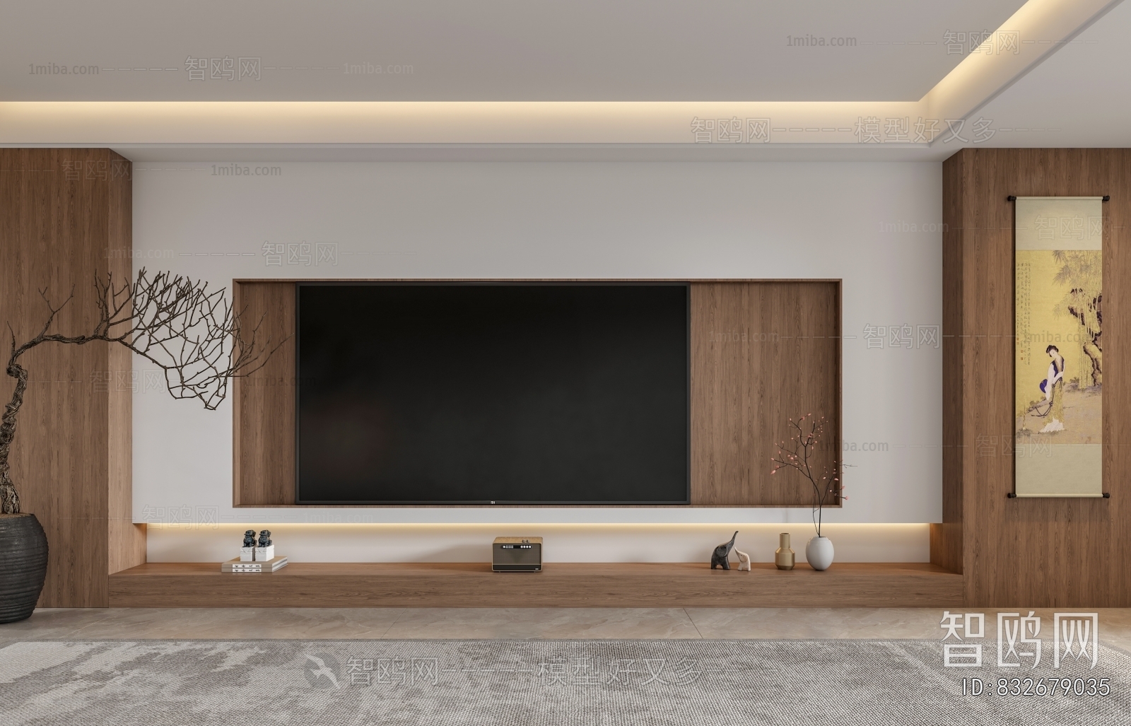 New Chinese Style TV Wall