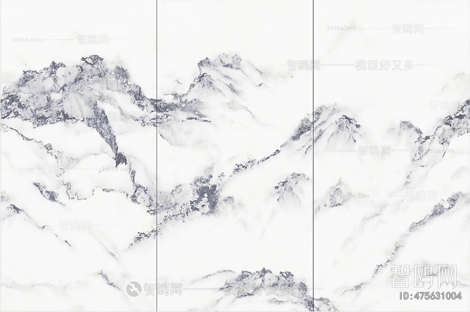 现代山水白大理石