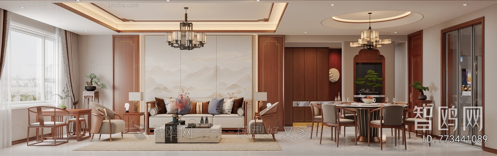 New Chinese Style A Living Room