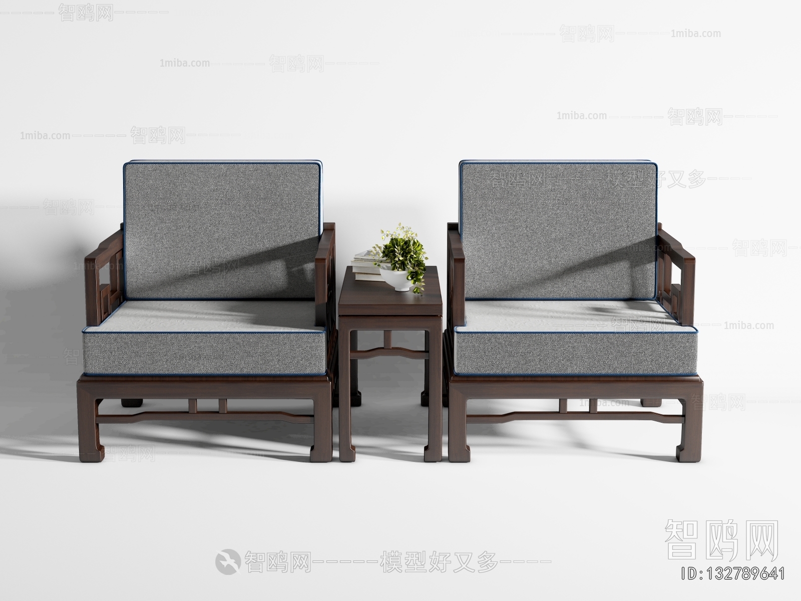 New Chinese Style Single Sofa