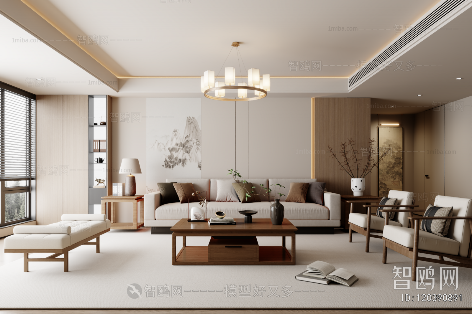 New Chinese Style A Living Room