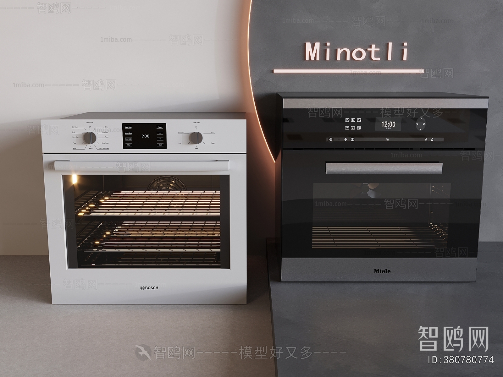 现代嵌入式蒸箱烤箱组合