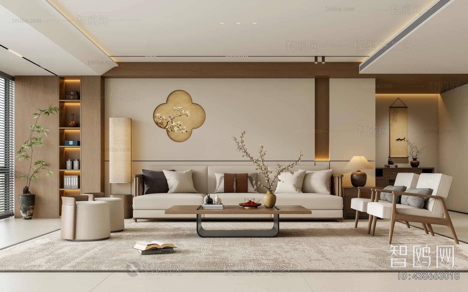 New Chinese Style A Living Room