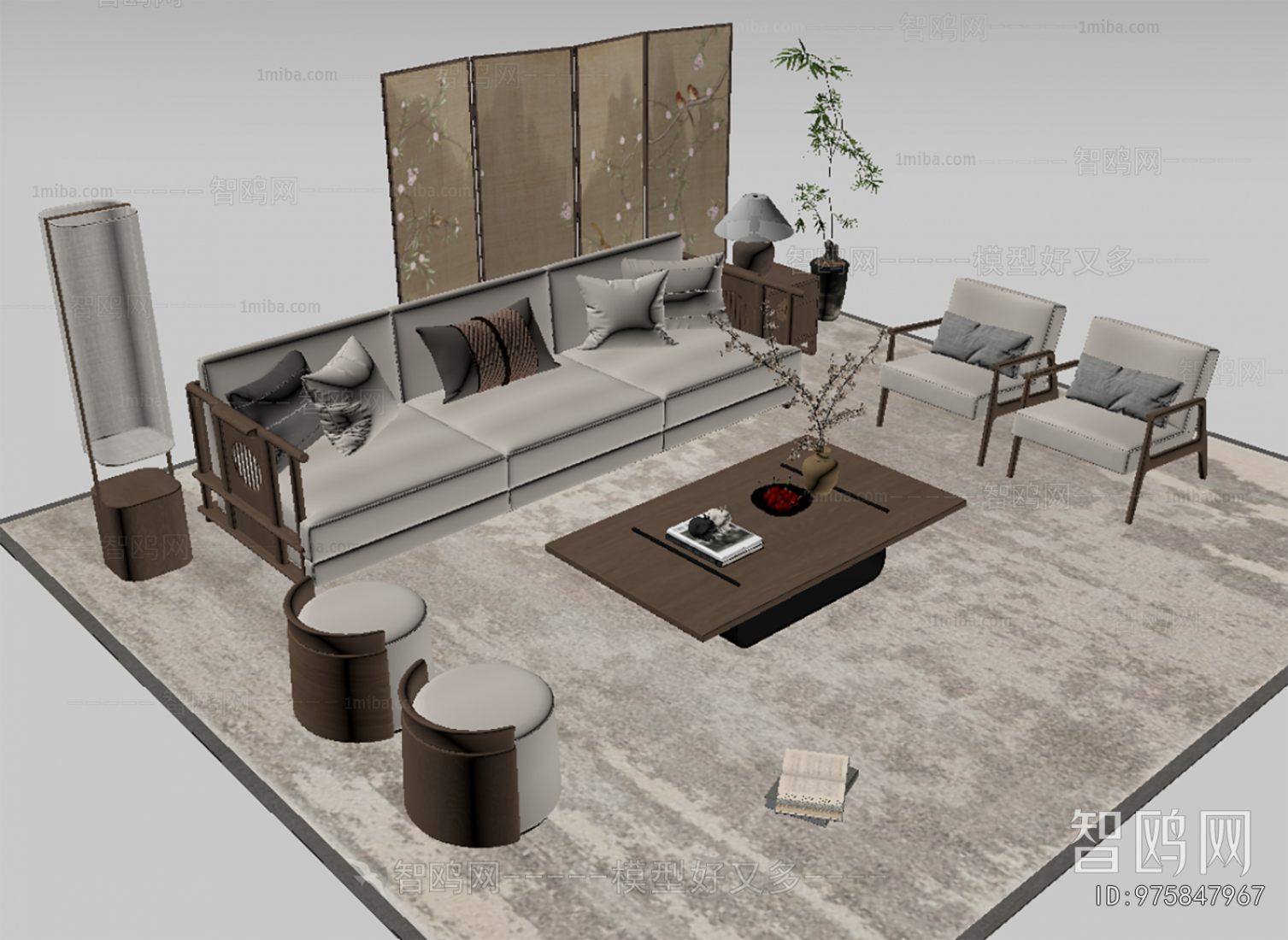 New Chinese Style Sofa Combination