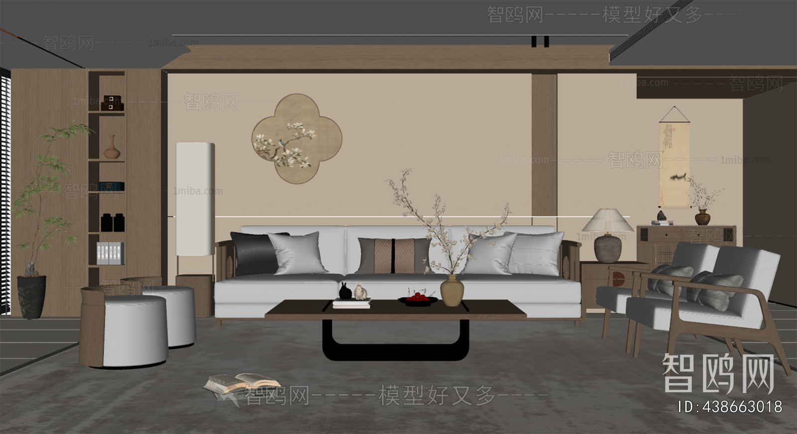 New Chinese Style A Living Room