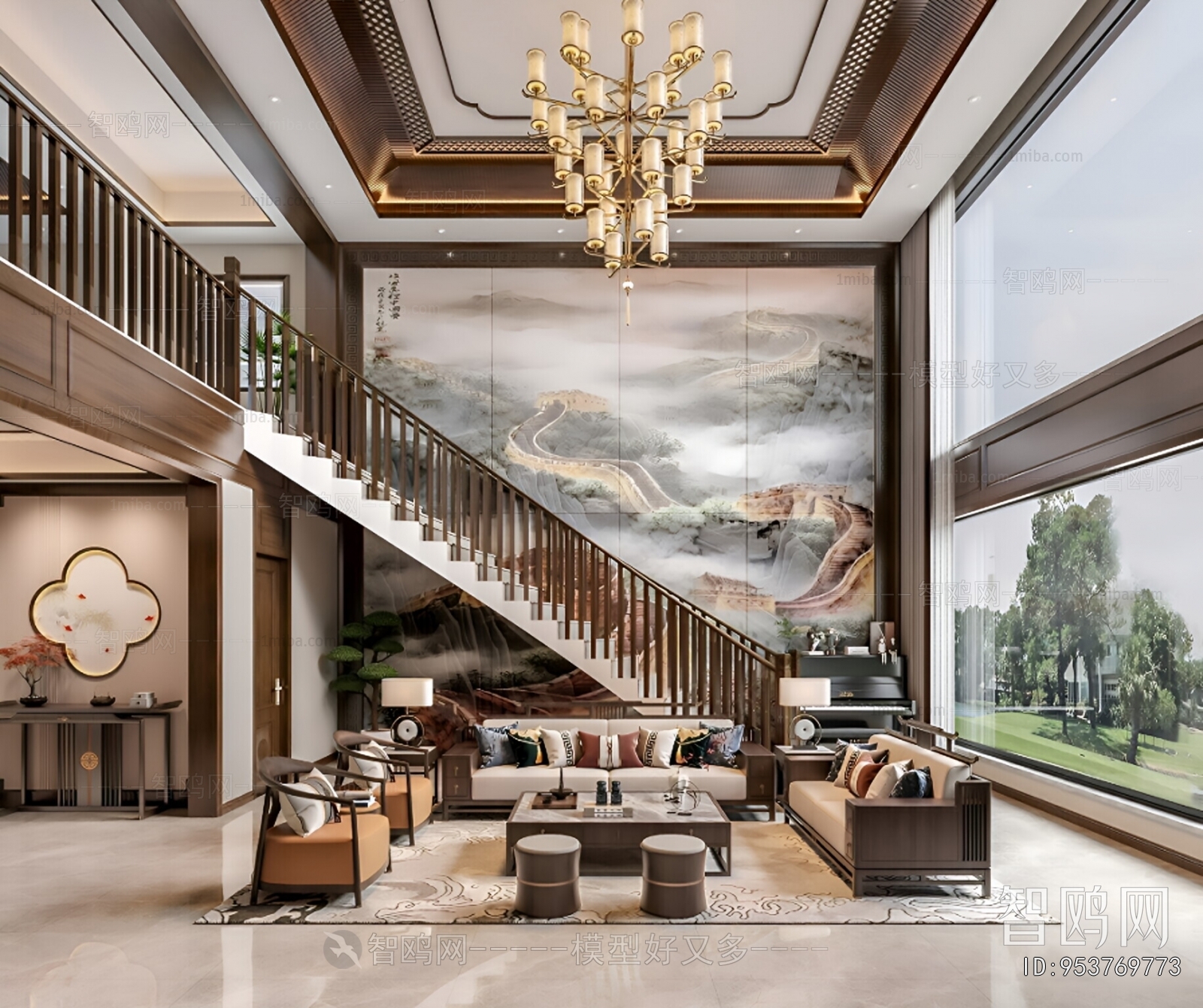 New Chinese Style A Living Room