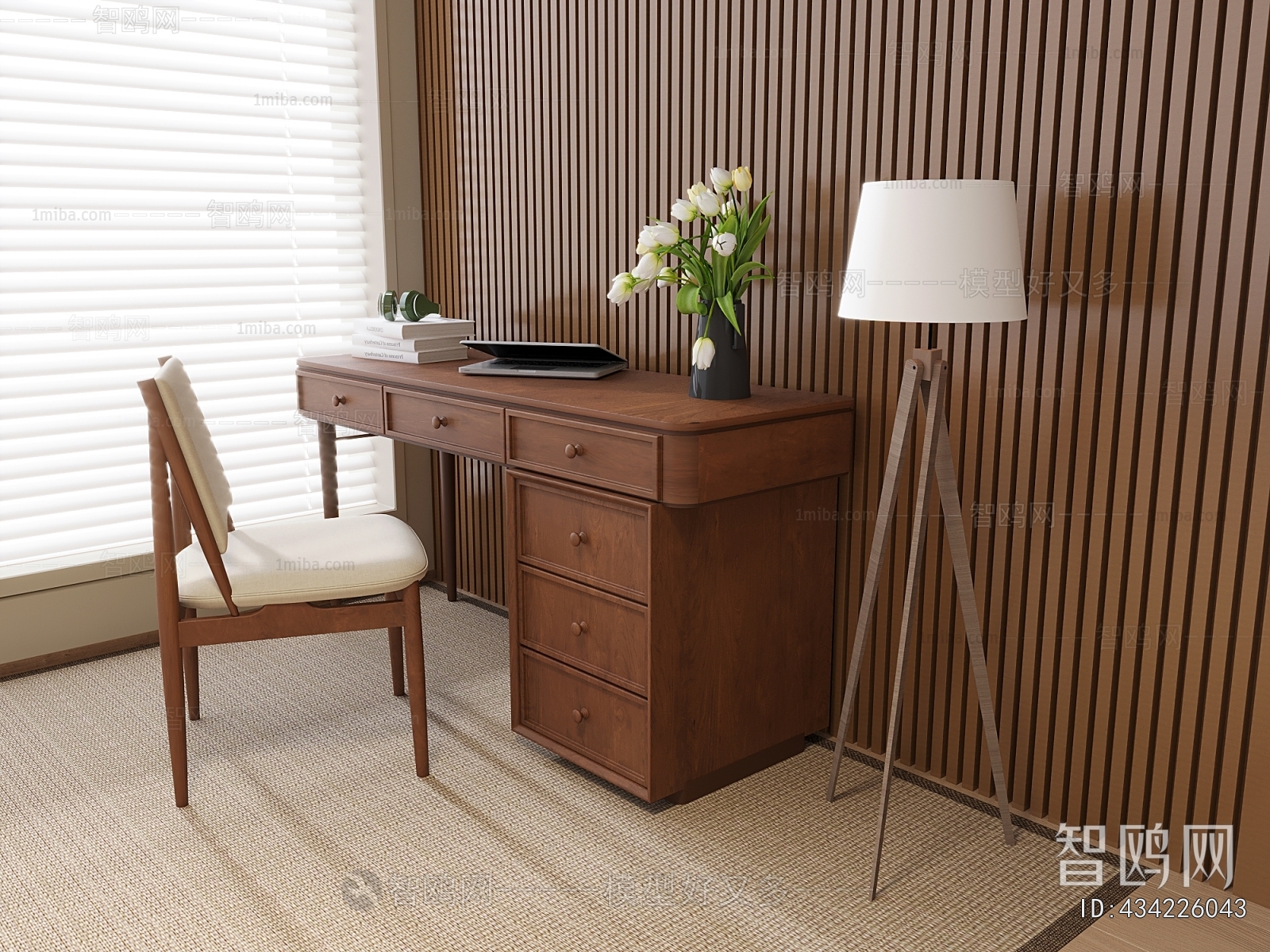 French Style Computer Desk And Chair