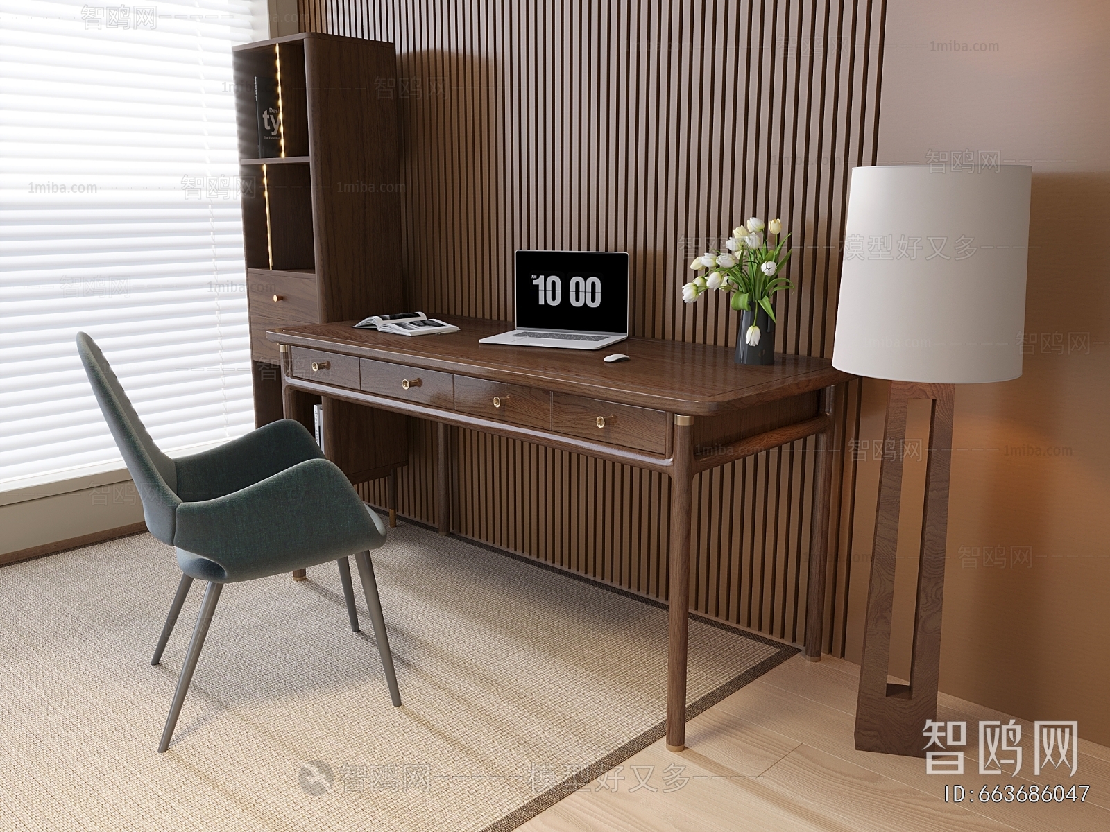 French Style Computer Desk And Chair