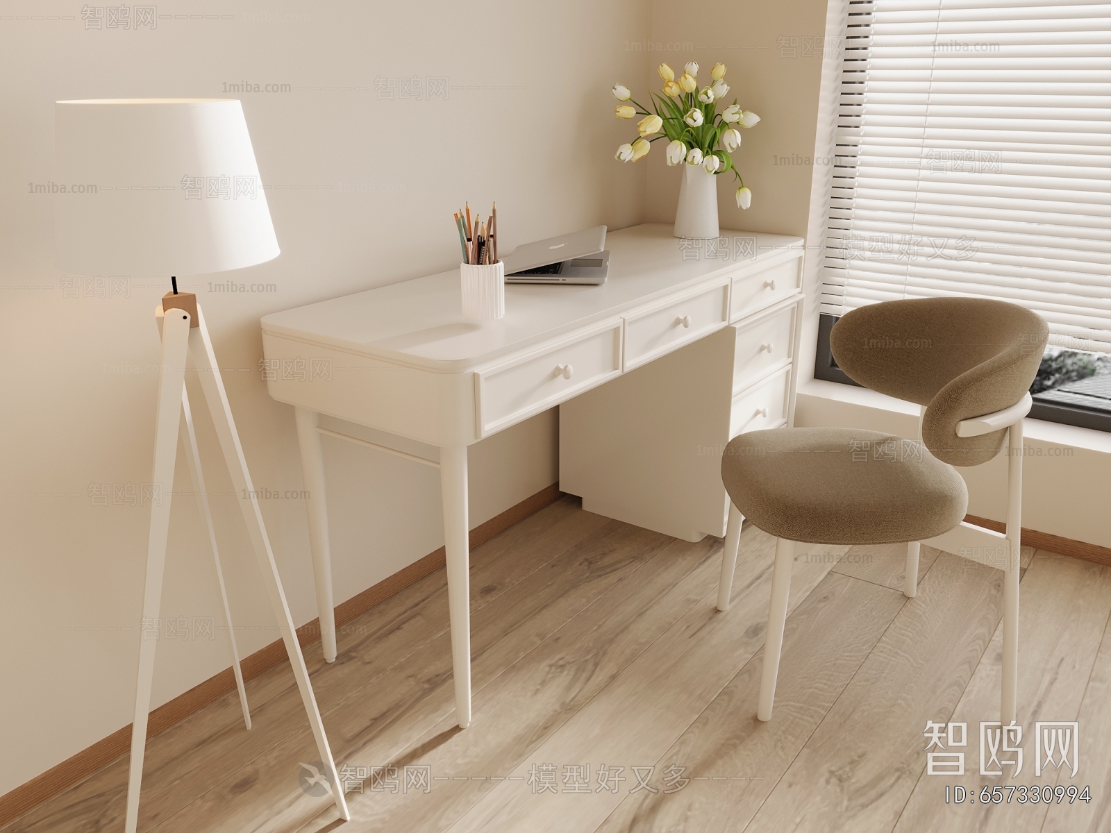 French Style Computer Desk And Chair