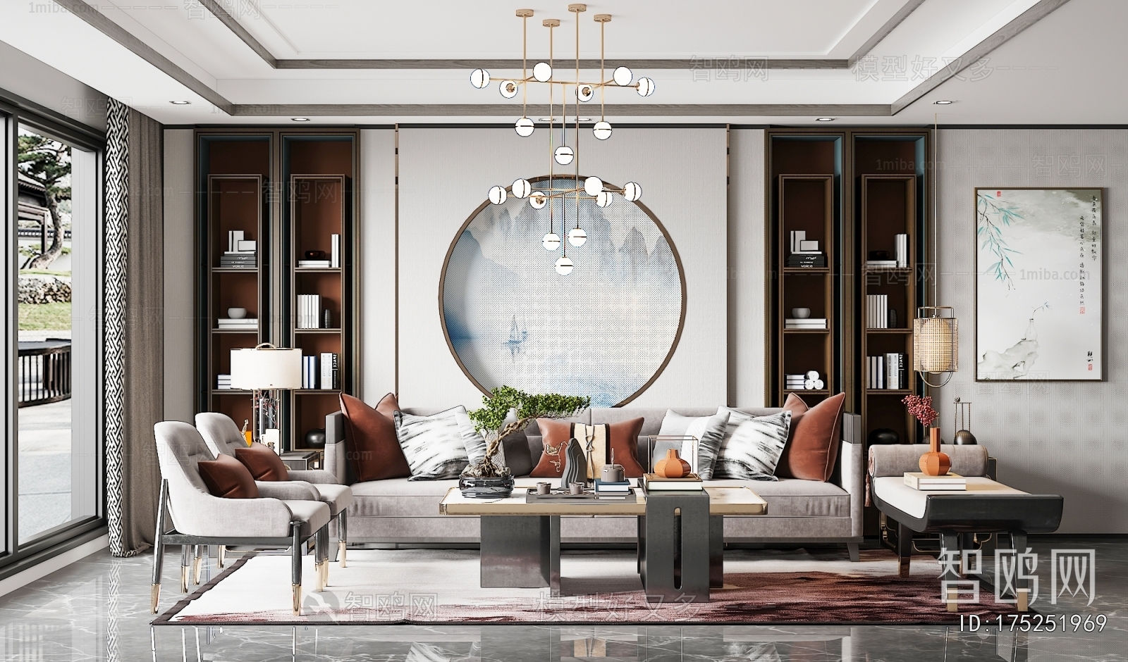 New Chinese Style A Living Room