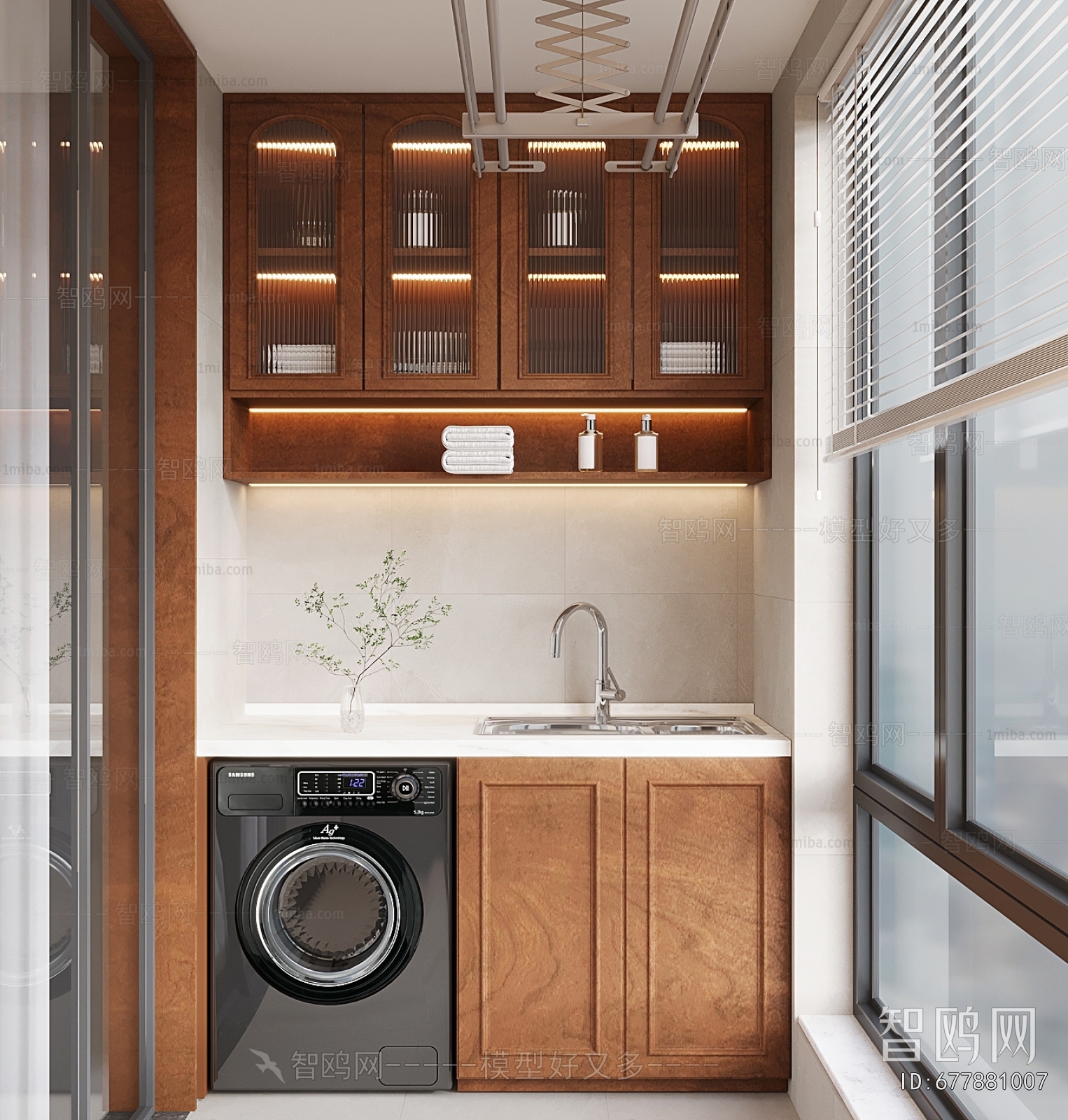 New Chinese Style Balcony Cabinet