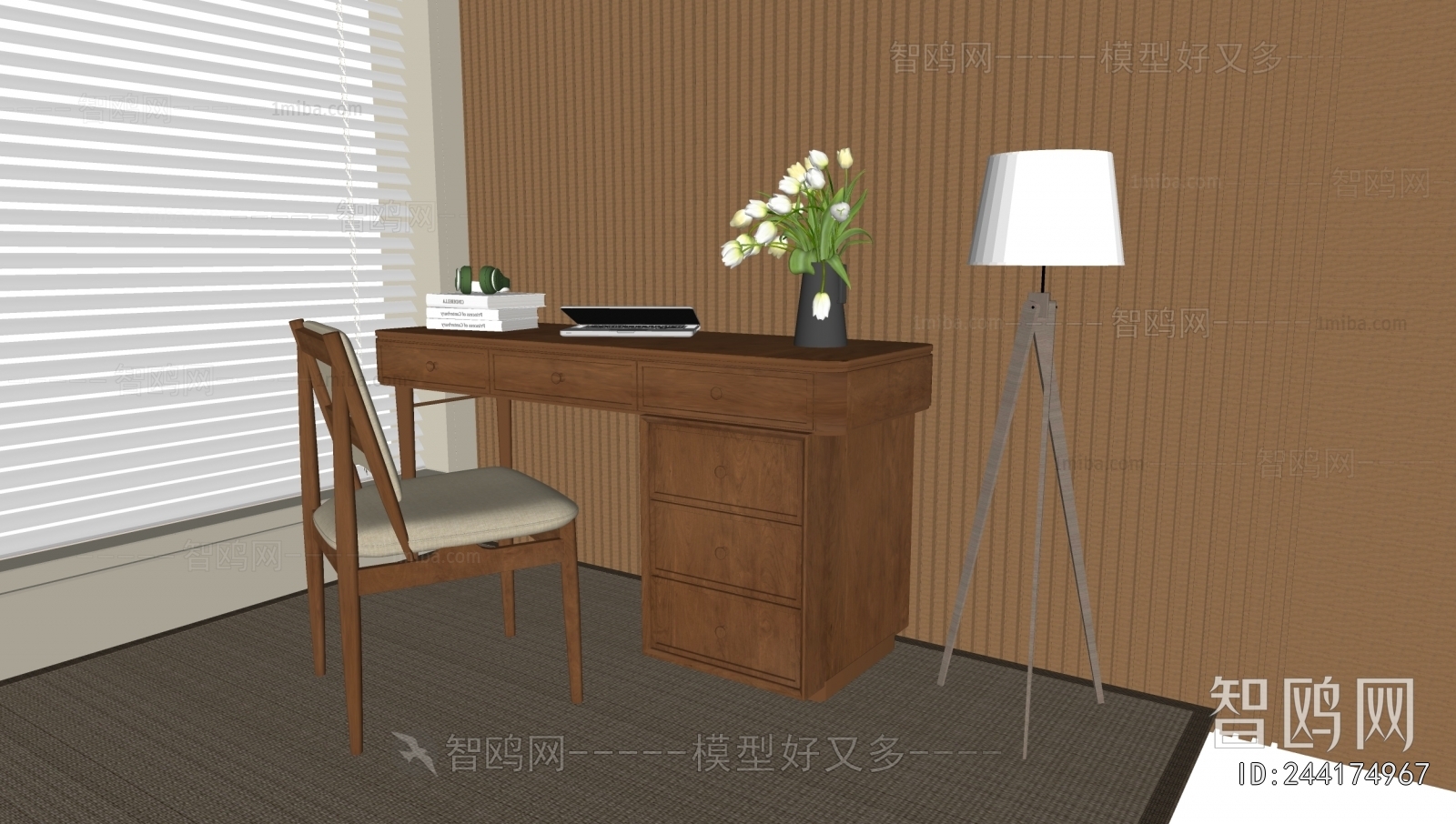 French Style Computer Desk And Chair