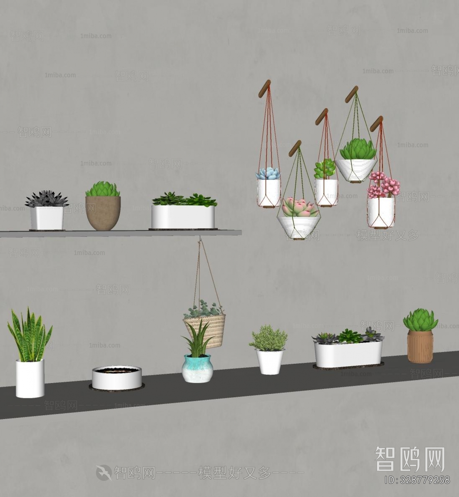 Modern Potted Green Plant