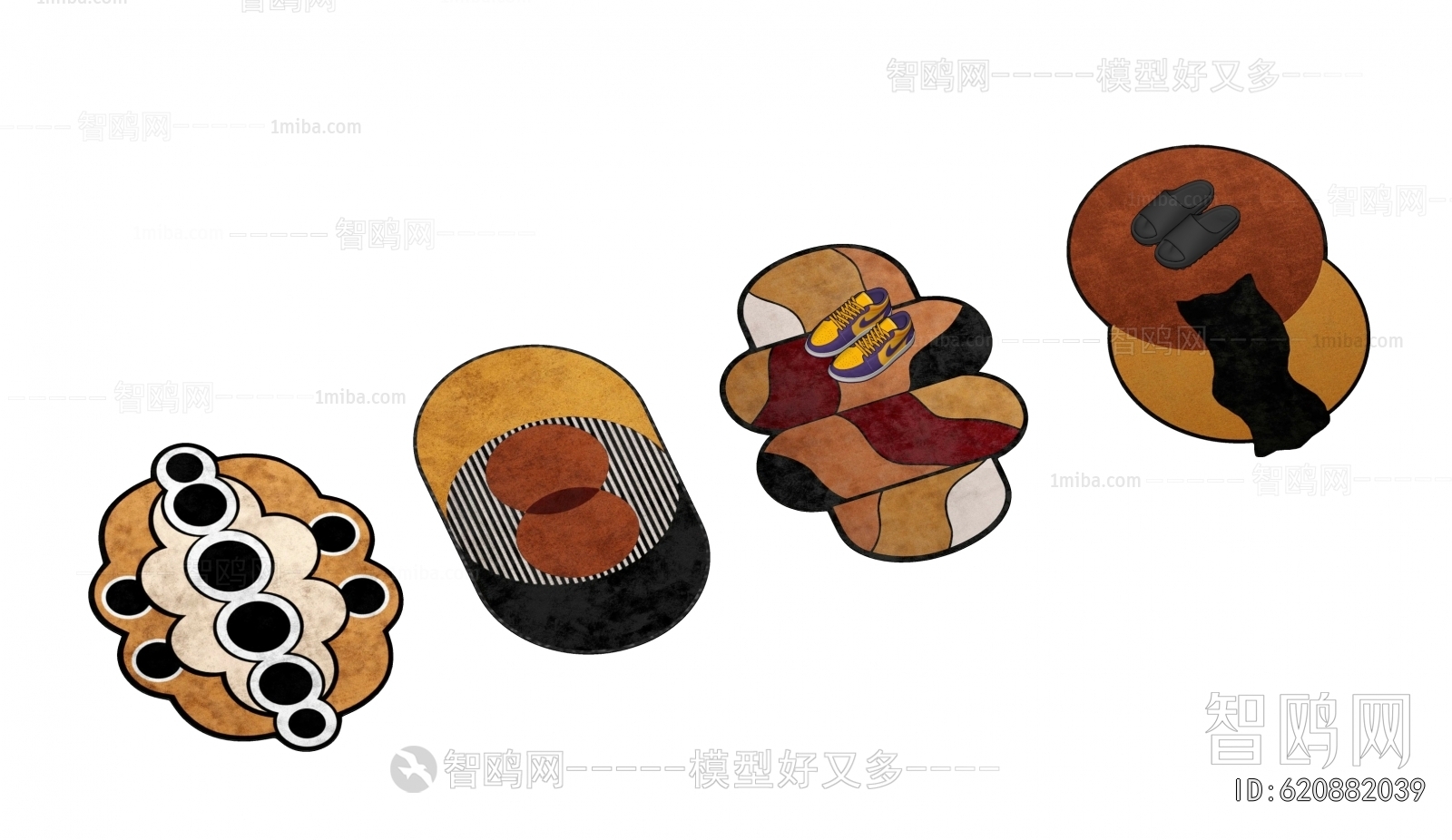 现代美拉德复古地毯组合