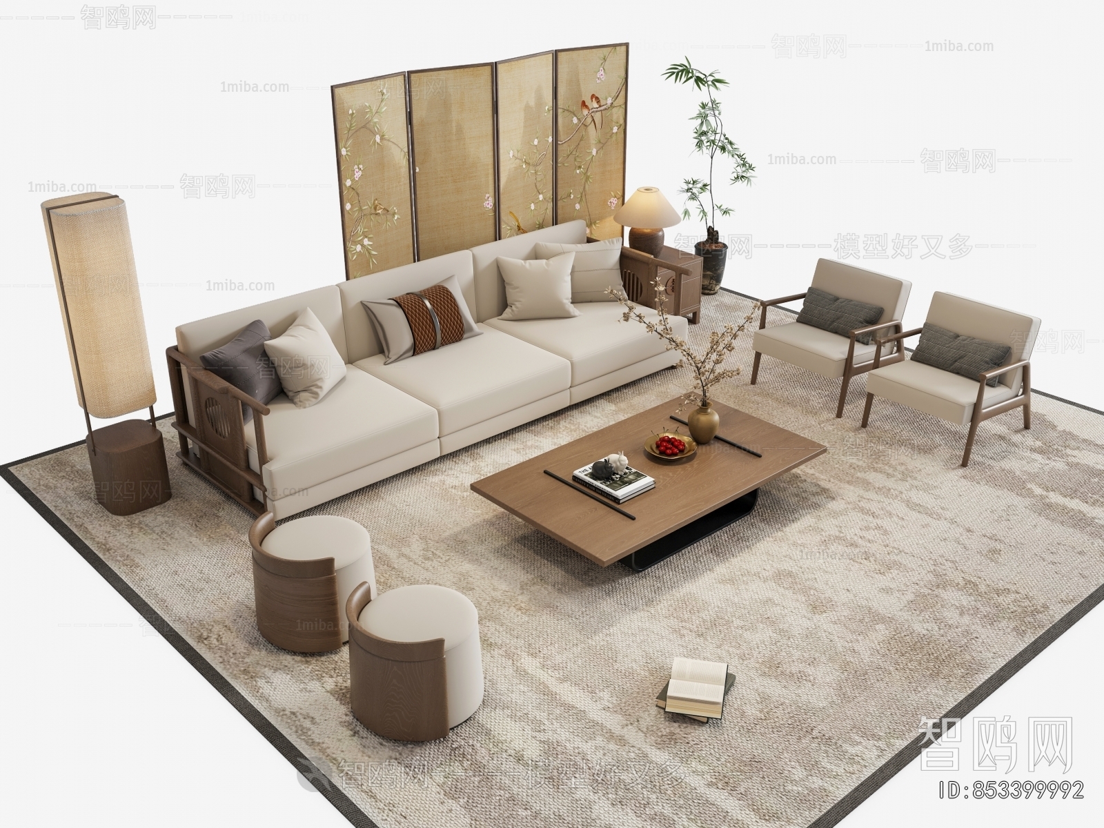 New Chinese Style Sofa Combination