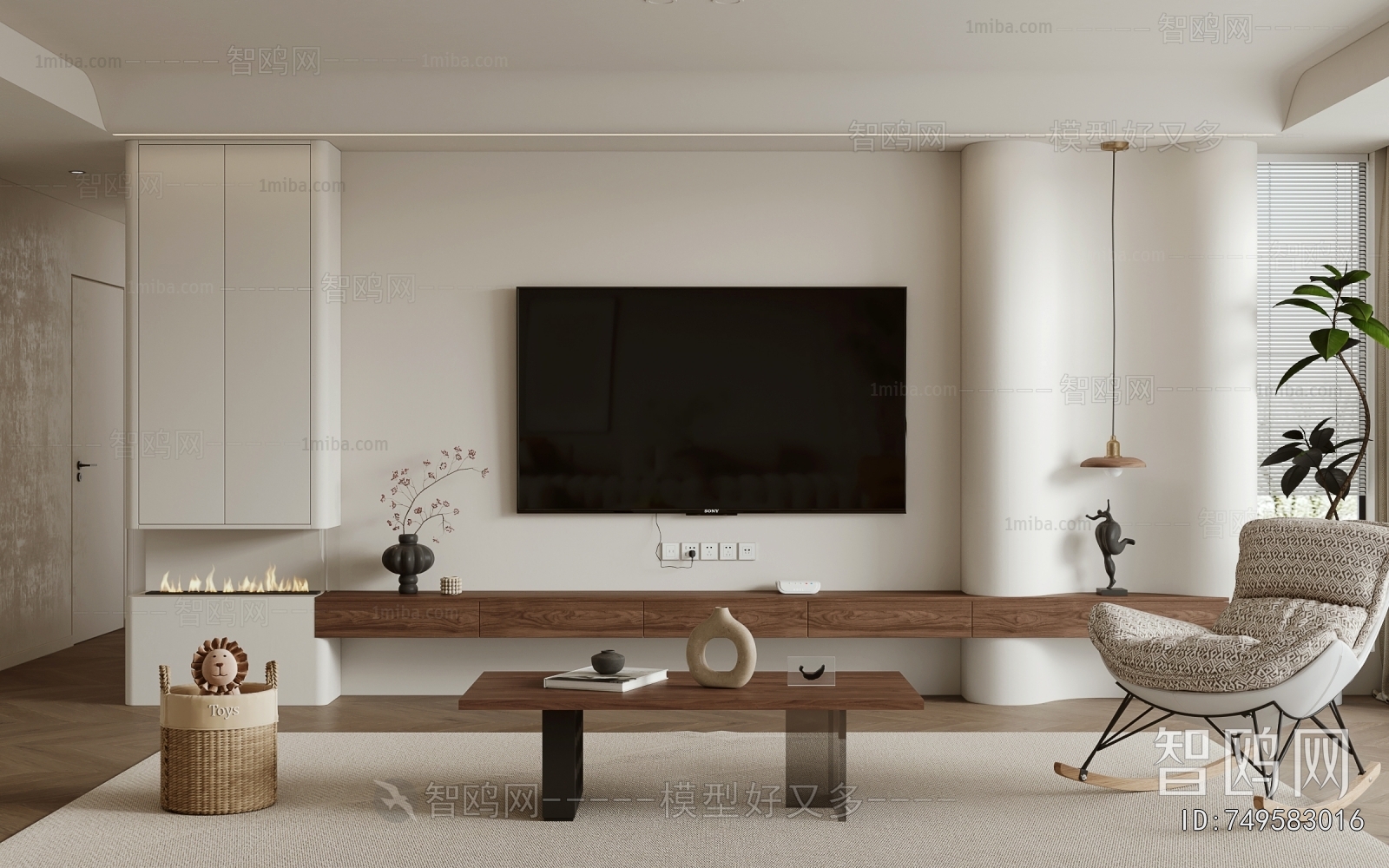 Wabi-sabi Style TV Wall