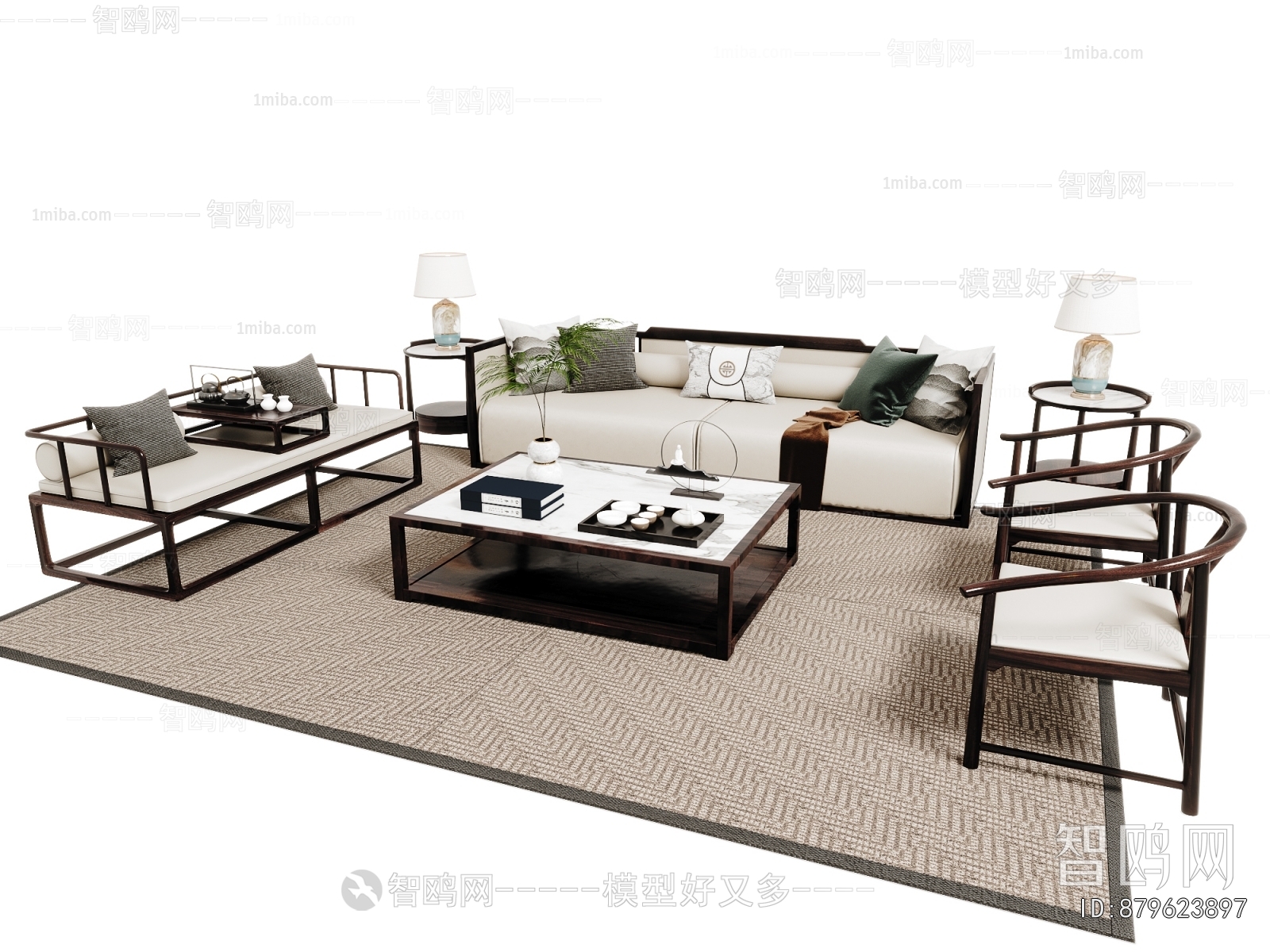 New Chinese Style Sofa Combination