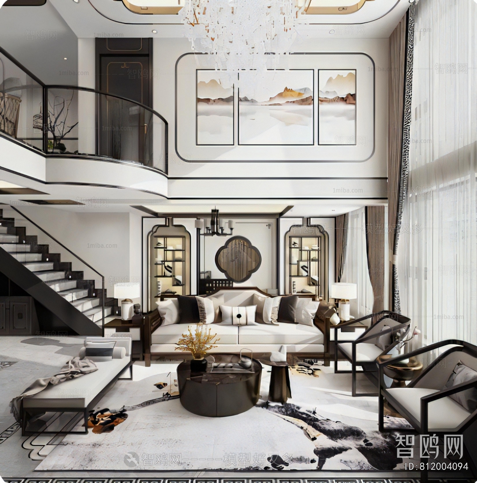 New Chinese Style A Living Room