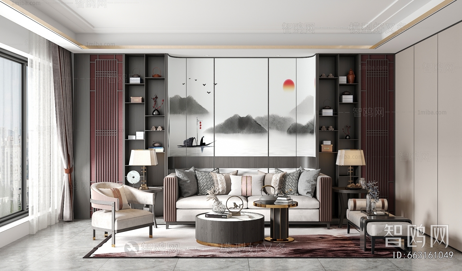 New Chinese Style A Living Room