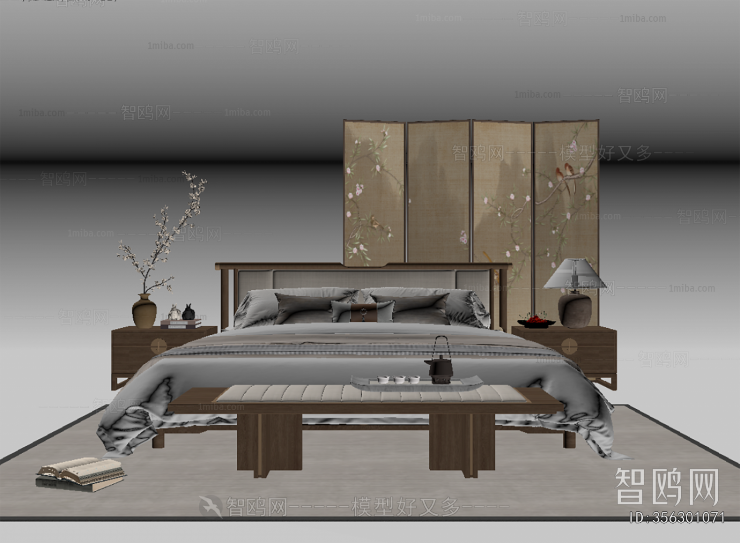 New Chinese Style Double Bed