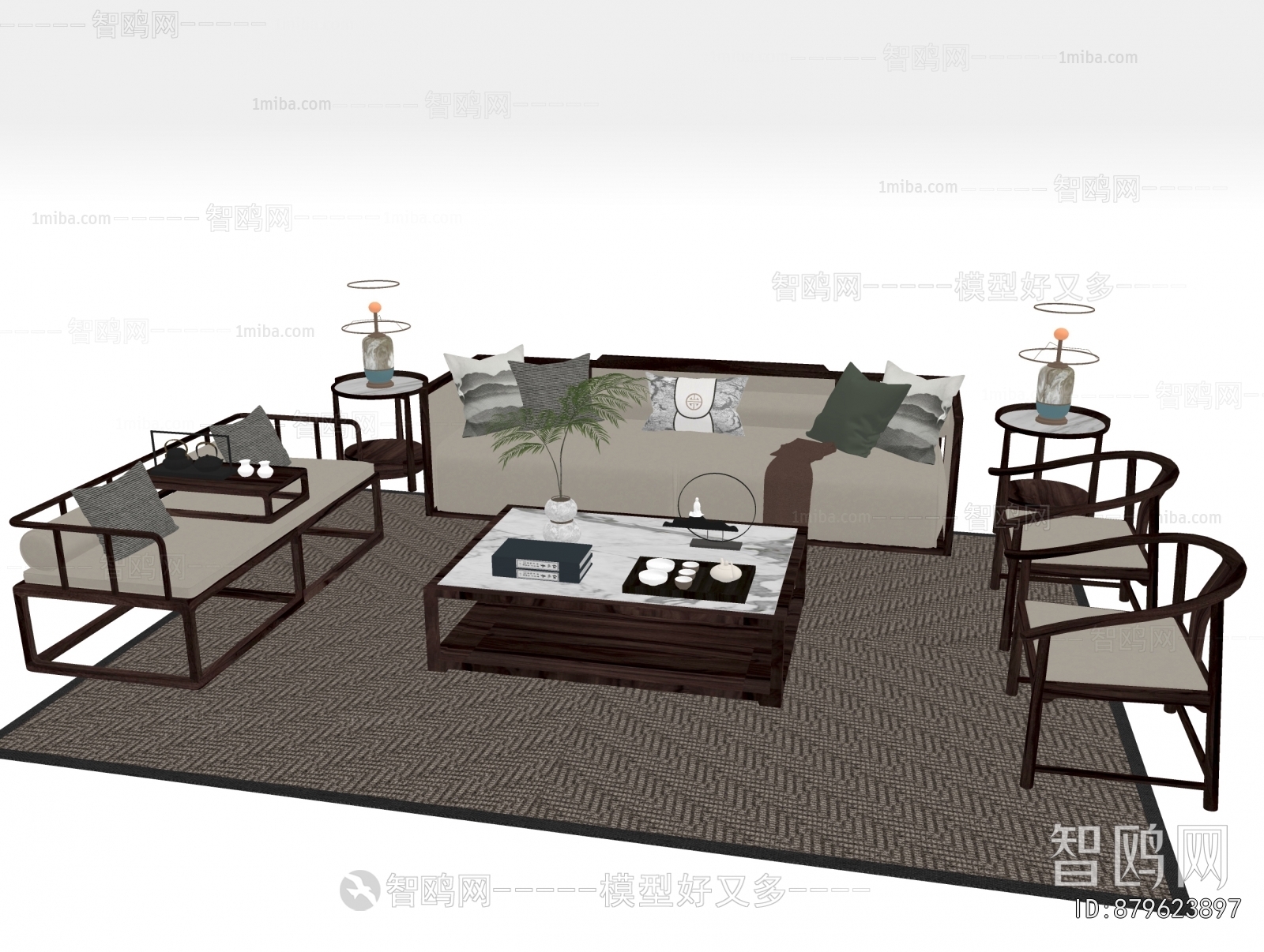 New Chinese Style Sofa Combination