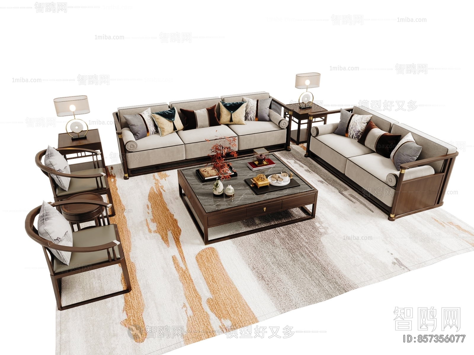 New Chinese Style Sofa Combination
