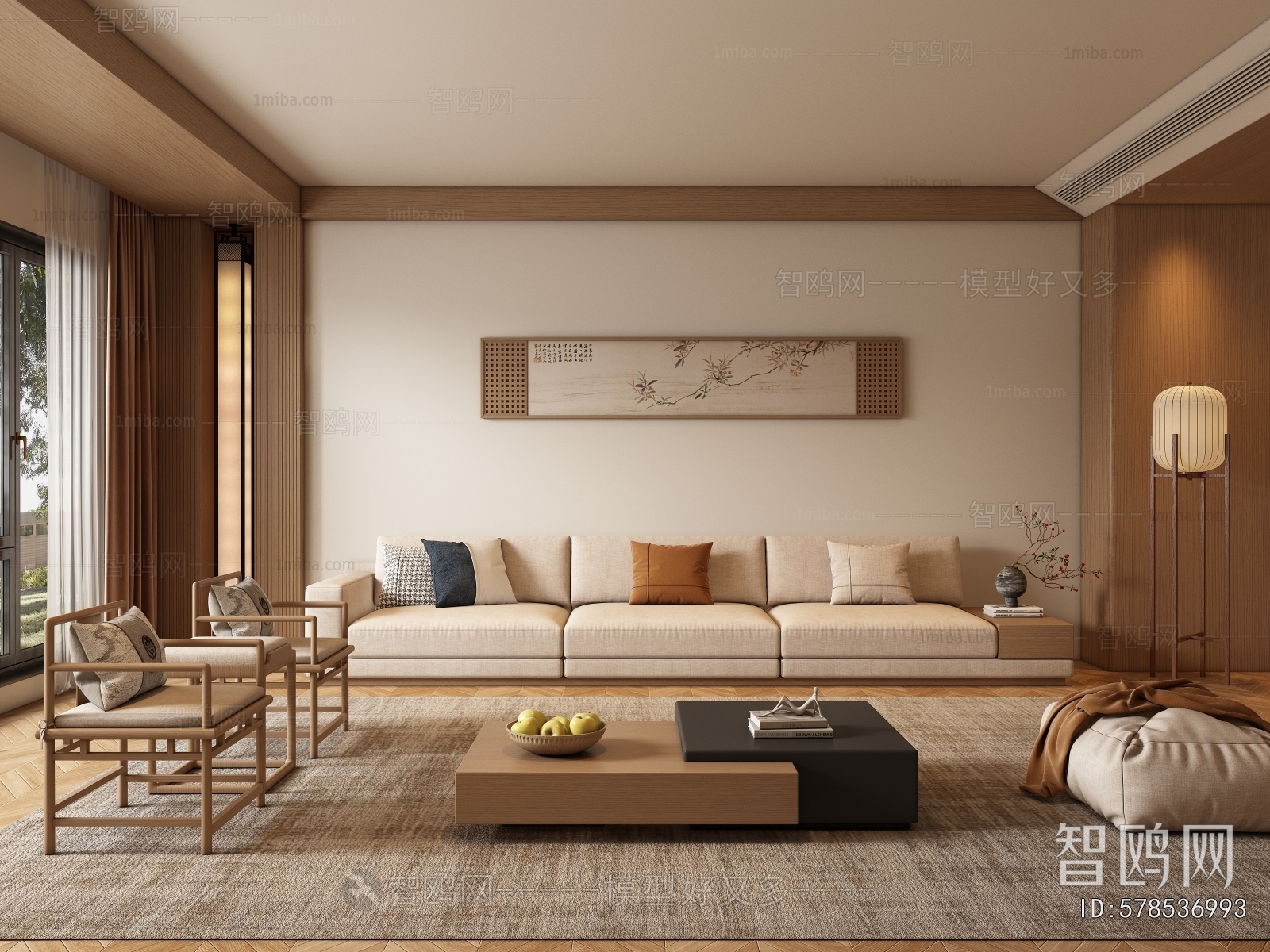 New Chinese Style A Living Room