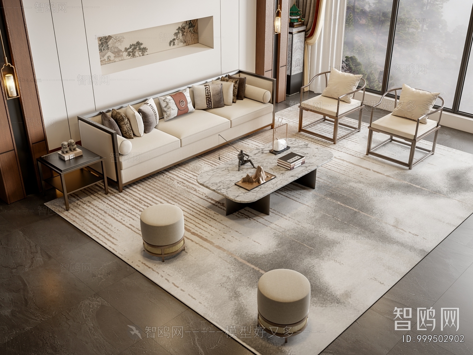 New Chinese Style Sofa Combination