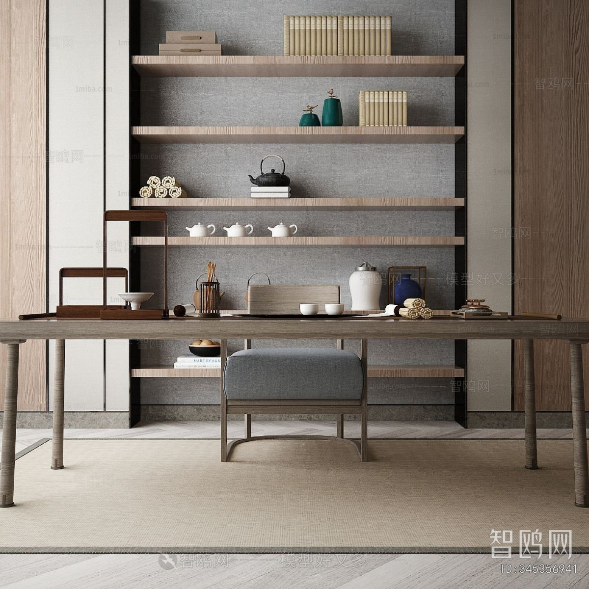 New Chinese Style Computer Desk And Chair