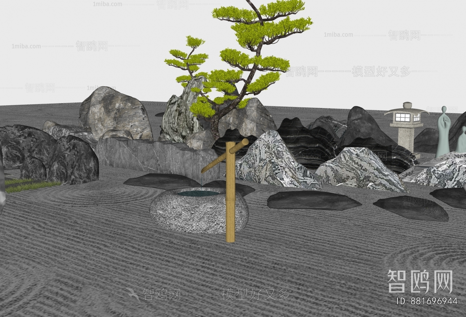 New Chinese Style Rockery Waterscape