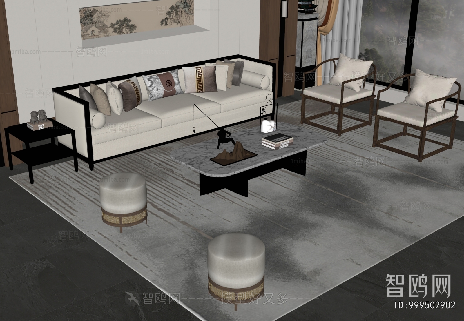 New Chinese Style Sofa Combination