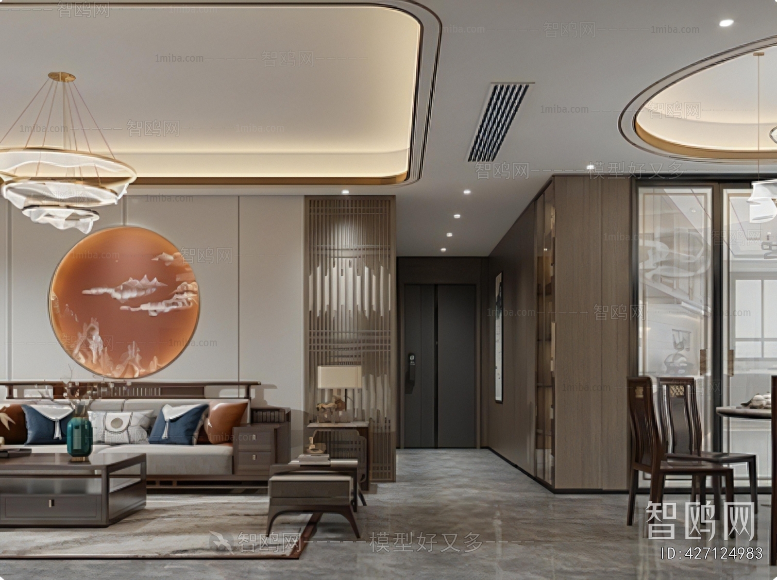 New Chinese Style A Living Room