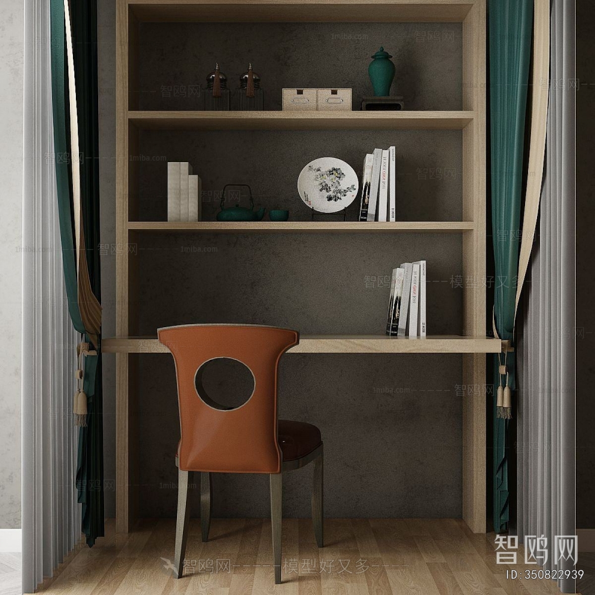 New Chinese Style Computer Desk And Chair