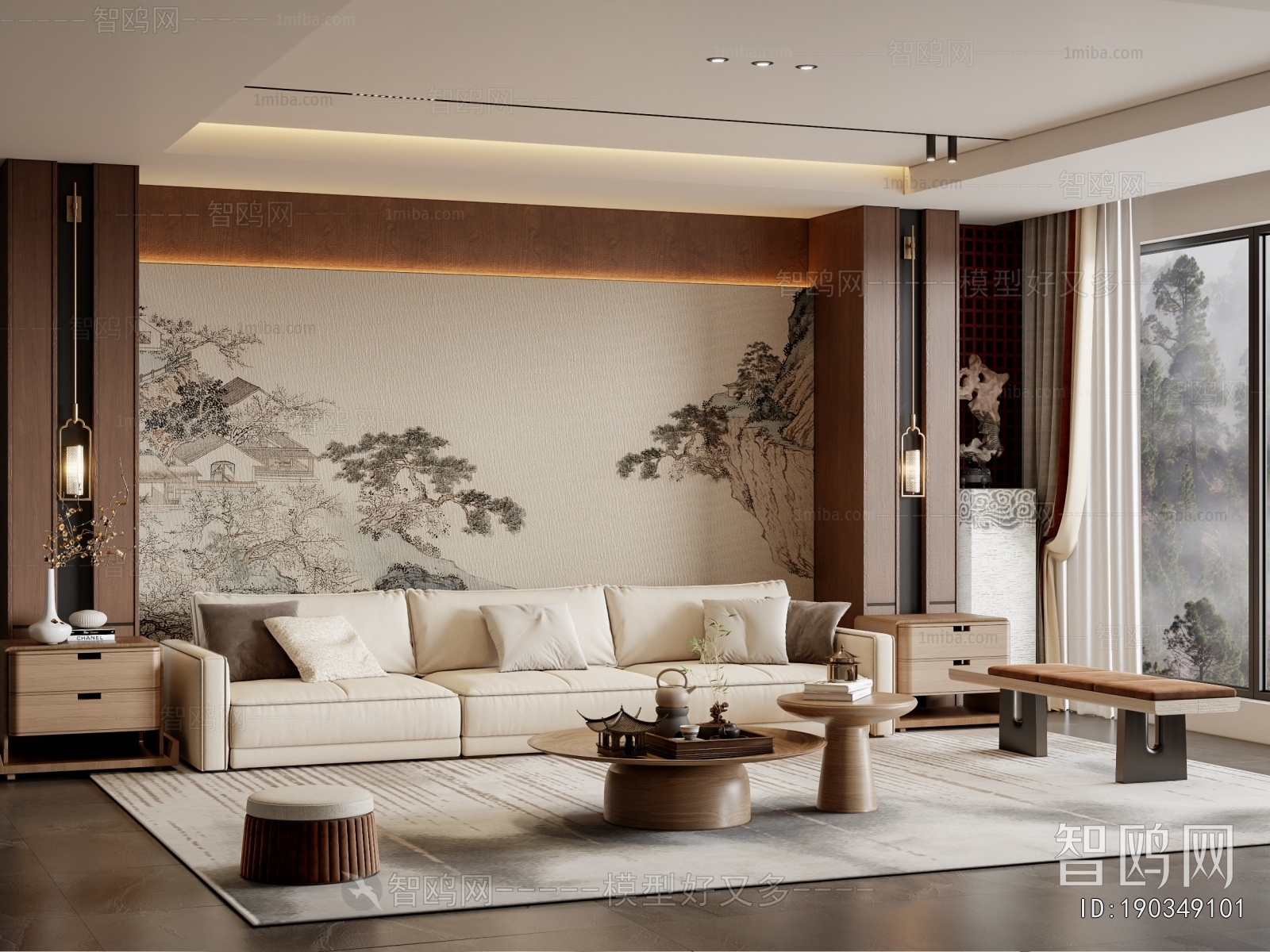 New Chinese Style A Living Room