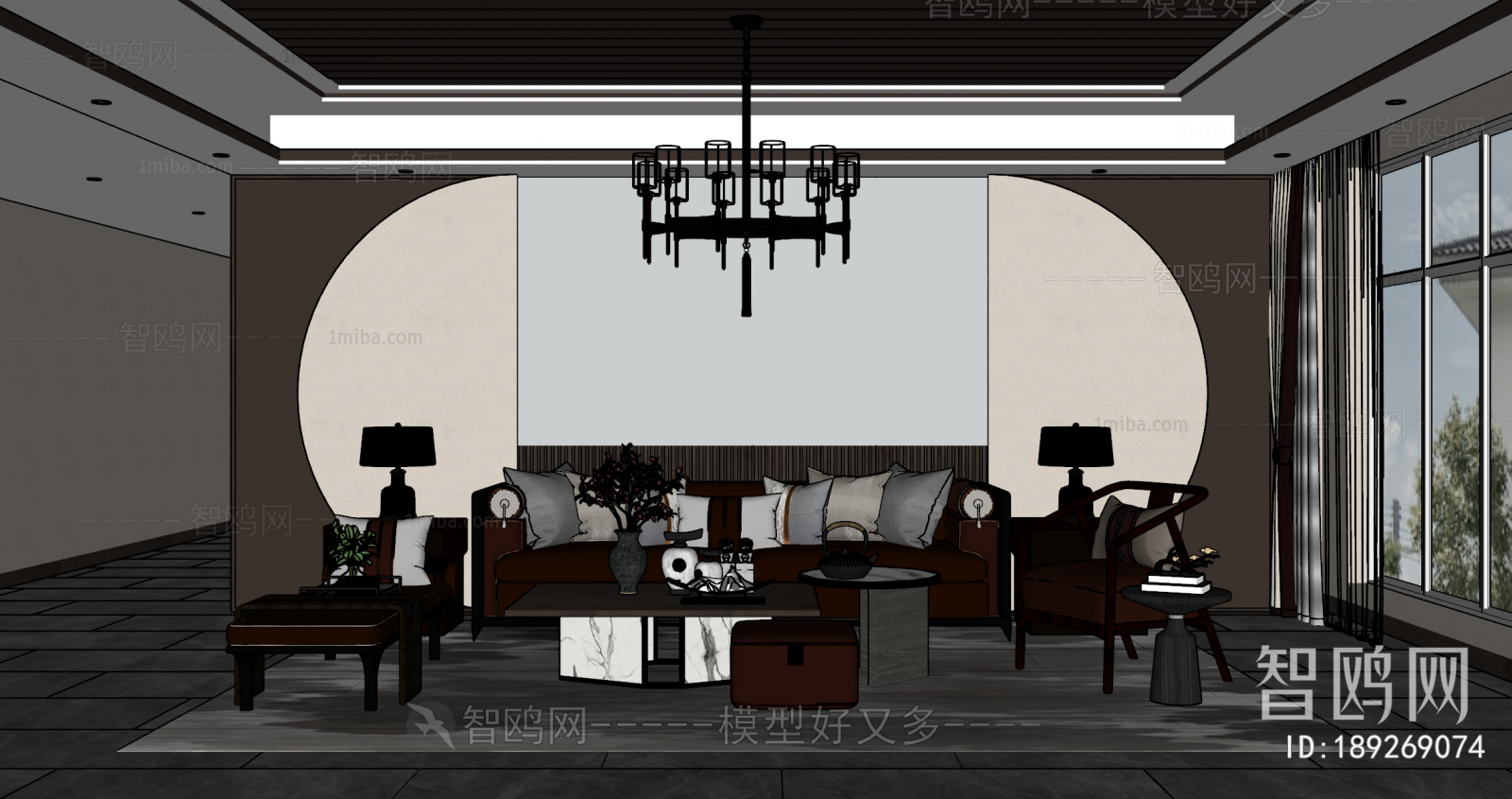 New Chinese Style A Living Room