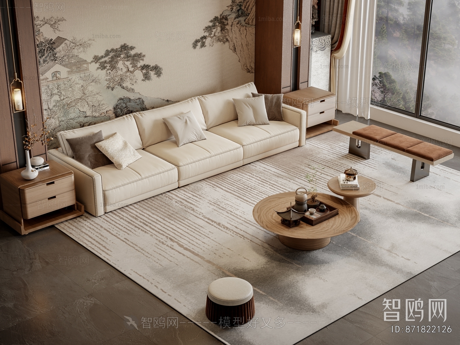 New Chinese Style Sofa Combination