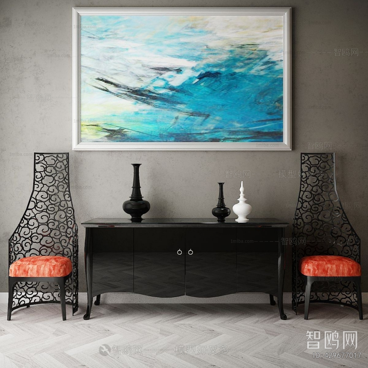 New Chinese Style Side Cabinet