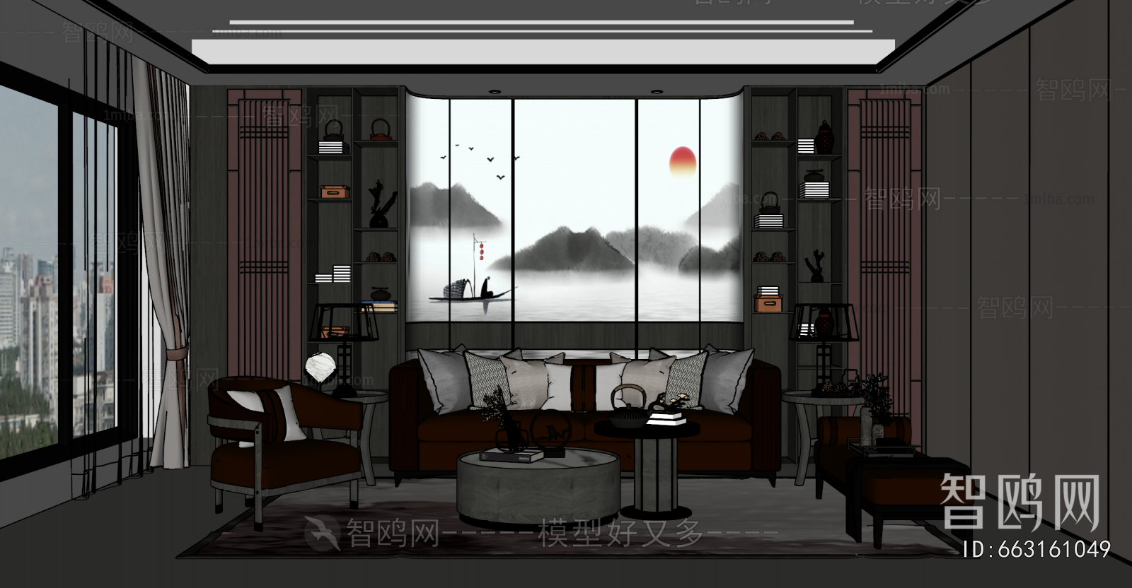 New Chinese Style A Living Room