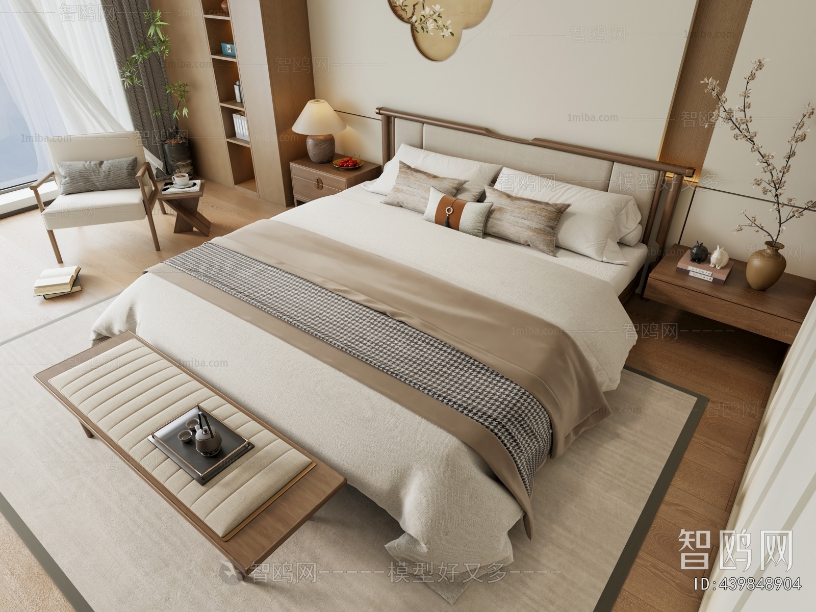 New Chinese Style Double Bed