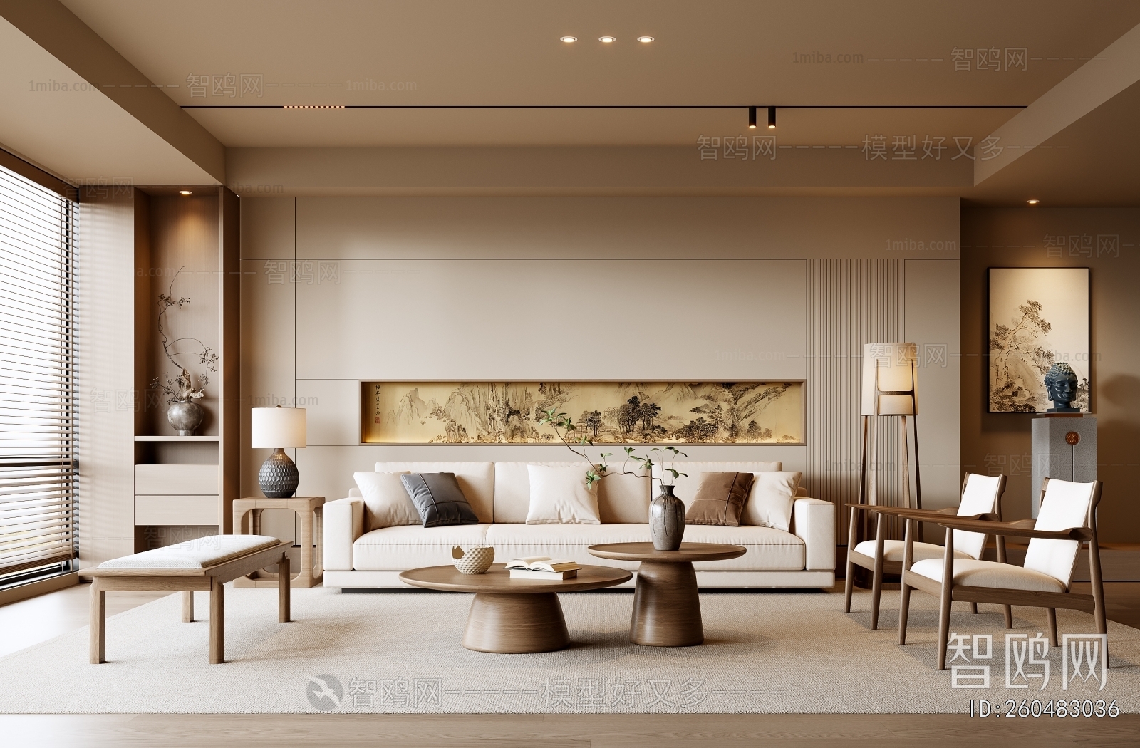 New Chinese Style A Living Room